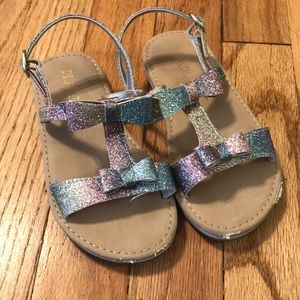 Cute Girl’s Sparkly Rainbow Sandals